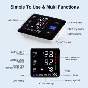 Digital Blood Pressure Monitor Tensiometer Electric BP Monitor Portable Smart Sphygmomanometer Arm Blood Pressure Machine - Image 5