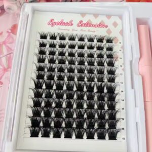 Black Package Cluster Lash Natural Thin Band Segment Eyelashes DIY Lash Extension Kit Cluster Lashes Kit - Image 5