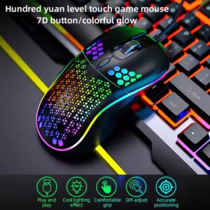7200DPI Optical Gaming Mouse Ergonomic RGB USB Wired Mouse for Computer Office Gamer Mice Honeycomb White Gaming Mouse - Image 6