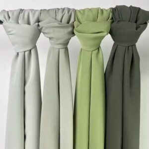 Wholesale Solid Color Malaysian Hijabs Women Turban Scarf Pearl Chiffon Bubble Long Hijab - Image 6