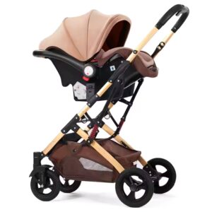 Luxury Baby Car Seat And Stroller Set Baby Pushchair Travel Foldable Baby Stroller Pram 3 In 1 With Car Seat - Image 3