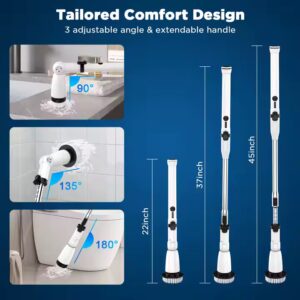 Bathroom Electric Cleaning Brush With Replaceable Head Cordless Silicon Multi-purpose Spin Scrubber Cleaning Brush - Image 6
