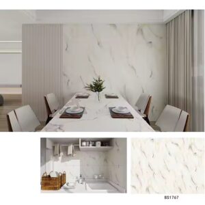Hot Sell Fast Install Glossy PVC 60cm Marble Peel & Stick Roll Foil Wallpaper Self Adhesive for Wall Decoration - Image 7