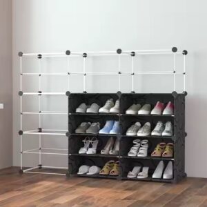 Space Saving 8 Tiered Black PP Customized Shoes Shelves Display Racks - Image 7