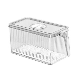 Transparent Kitchen Pet Food Storage Box Bins Stackable Refrigerator Organizer Fridge Organizer Set With Handle - Image 7