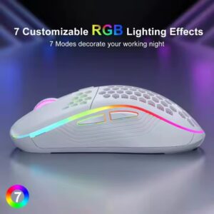 7200DPI Optical Gaming Mouse Ergonomic RGB USB Wired Mouse for Computer Office Gamer Mice Honeycomb White Gaming Mouse - Image 4