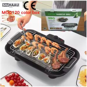 Smokeless Indoor Desktop Electric Grill with Griddle Features Thermostat Height Design - Image 1