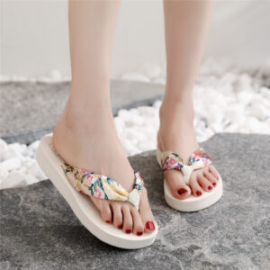 Women Summer EVA Slipper Bohemian Satin Ribbon Female Flip Flop 2024 Beach Simple Leisure Ladies Shoes Sandal Chaussure Femme - Image 4