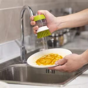 Multifunctional Kitchen Cleaning Tool Holder Rack Hand Press Manual Soap Dispenser Pot Dish Brush - Image 5