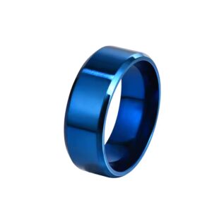 Fashion trendy 6 Color Stainless Steel Ring 8mm Width Blanks Popular Cheap Jewelry Ring Full Size For Men - Image 6