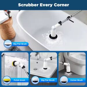 Bathroom Electric Cleaning Brush With Replaceable Head Cordless Silicon Multi-purpose Spin Scrubber Cleaning Brush - Image 4