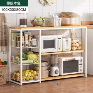 household thick steel frame kitchen storage shelf rack standing iron metal space saving stool - Image 4