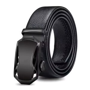Wear-resistant PU Waistband Men Business Automatic Belt with Metal Buckle PU Leather Belts for Men's Gift - Image 3