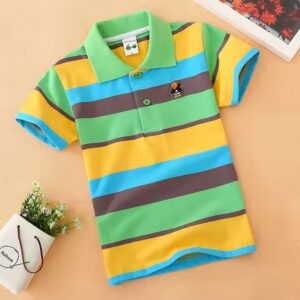Summer Children T-shirt Short Sleeve Cotton Striped Casual Baby Boy Polo Shirt - Image 7