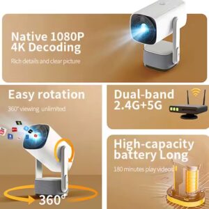 New Arrival K2 Smart Android WIFI Mini Projectors Pocket With Battery Full HD 1080P 4K Support Home Theater Beamer - Image 4