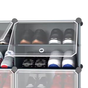 Shoe Rack, 6 Tier Shoe Storage Cabinet 24 Pair Plastic Shoe Shelves Organizer for Closet Hallway Bedroom Entryway - Image 4