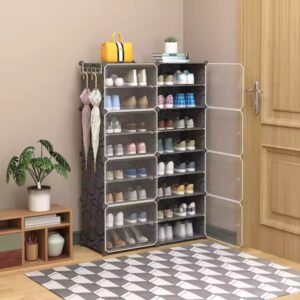 Space Saving 8 Tiered Black PP Customized Shoes Shelves Display Racks - Image 5