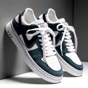 Men Casual PU Leather Sports Trendy Fashion Breathable Running Black Skateboard Shoes - Image 4