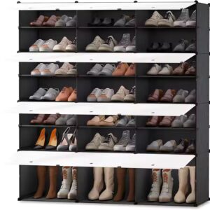 Apartment Use Easy Assemble Portable 3 columns and 7 layers Shoe Storage Cabinet Plastic Shoe Rack - Image 3