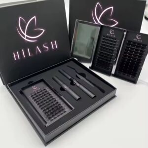 Black Package Cluster Lash Natural Thin Band Segment Eyelashes DIY Lash Extension Kit Cluster Lashes Kit - Image 1
