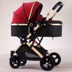 Luxury Baby Car Seat And Stroller Set Baby Pushchair Travel Foldable Baby Stroller Pram 3 In 1 With Car Seat - Image 6