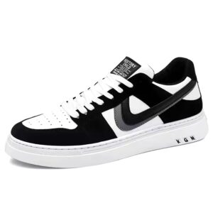 Men Casual PU Leather Sports Trendy Fashion Breathable Running Black Skateboard Shoes - Image 6