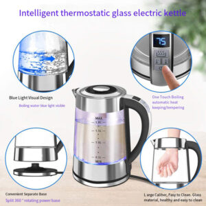 1800W 1.8L Electric Kettle Tea Pot Portable Glass Stainless Steel Water Boiler Fast Heating Teapot 220V Home Appliance 전기포트 주전자 - Image 5