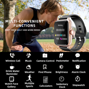 1.83'' Waterproof Smart Watch with Message Answer Call Sleep Monitoring Sports Pedometer Information Alerts For iPhone Android - Image 5