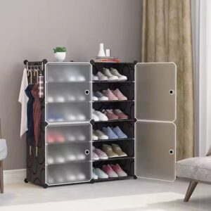 Shoe Rack 6 Tier Shoe Storage Cabinet 24 Pair Plastic Shoe Shelves Organizer for Closet Entryway - Image 7