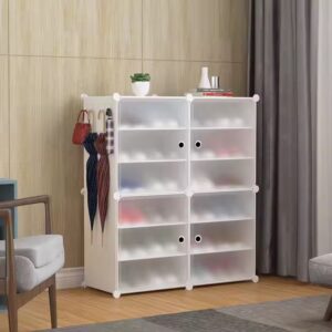 Shoe Rack 6 Tier Shoe Storage Cabinet 24 Pair Plastic Shoe Shelves Organizer for Closet Entryway - Image 5