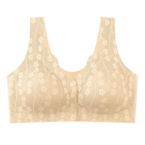 Soft Cups Before The Button In The Elderly Underwear Breathable Women Without Steel Ring Tank Top Lace Large Size Bra For Women - Image 7