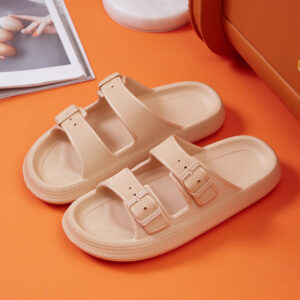 Thick Platform Cloud Slippers Women Fashion Buckle Soft Sole Pillow Slides Sandals Woman 2024 Summer Beach Non-Slip Flip Flops - Image 5