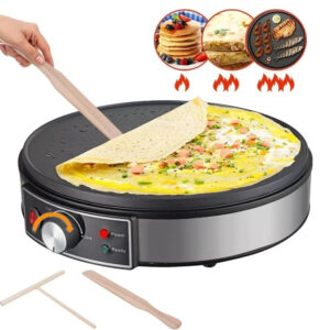 Electric Griddle Crepe Maker Cooktop - Nonstick Griddle Crepes Maker with LED Indicator Lights Adjustable Temperature Control - Image 5