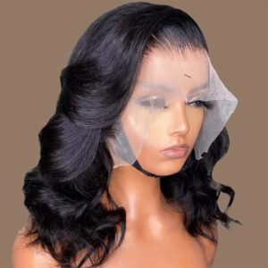 13x4 Lace Frontal Wig Human Hair Short Bob Wig Body Wave 4x4 HD Lace Front Closure Wig Brazilian Virgin Hair Natural Black Color - Image 5