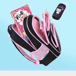New Korean Primary PU leather School Bag 2020 Fashion Cute Girls With Cute Cat Orthopaedic Waterproof Backpack - Image 6