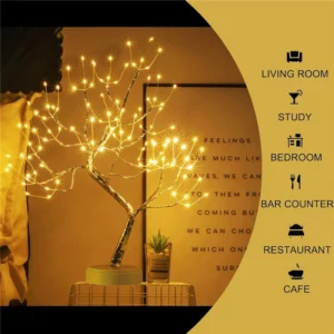 LED Night Light Mini Christmas Tree Copper Wire Garland Lamp For Kids Home Bedroom Decoration Decor Fairy Light Holiday lighting - Image 4