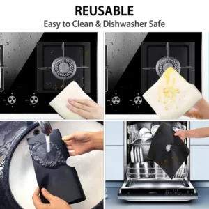 4pcs Gas Stove Protector gas Stove Cooker cover liner Sheild Clean Mat Kitchen Gas Stove Stovetop Protector Kitchen Accessories - Image 6