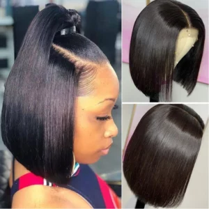 Bone Straight Short Bob Wigs Glueless Lace Front Human Hair Wigs 13x4 HD Transparent Lace Frontal Wig for Women Pre Plucked 180% - Image 2