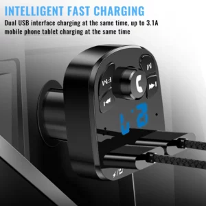 Car Fm Transmitter Bluetooth 5.0 Aux Handsfree Wireless Car Kit Dual Usb Car Charger Auto Radio Fm Modulator Mp3 Player Adapter - Image 3