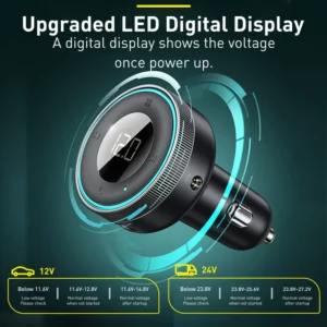 Baseus FM Transmitter Car Bluetooth 5.0 Music Adapter 3.4A Dual USB Car Charger MP3 Player Radio FM Modulator - Image 6
