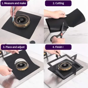4pcs Gas Stove Protector gas Stove Cooker cover liner Sheild Clean Mat Kitchen Gas Stove Stovetop Protector Kitchen Accessories - Image 5