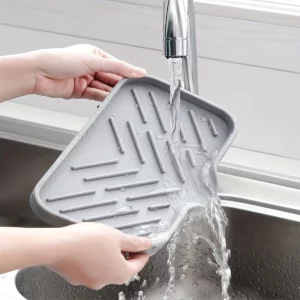 Sink Silicone Tray With Drain Soap Sponge Storage Holder Countertop Sink Scrubber Brush Soap Storage Rack Kitchen Organizer - Image 2
