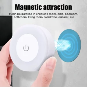 Mini LED Touch Sensor Night Lights USB Rechargeable Kitchen Bedroom Magnetic Base Wall Light Round Portable Dimming Night Lamp - Image 5