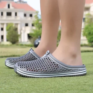 YRZL Men Shoes Beach Slippers Unisex Hollow Out Casual Women Beach Sandal Flip Flops Shoes Non-slip Size 36-45 Mens Slippers - Image 6