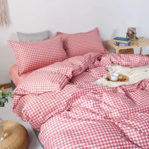 Ins Simple Style Duvet Cover Set with Pillowcases Flat Sheet No Comforter Grey Boys Girls Bedding Kit Single Twin Bed Linens - Image 4