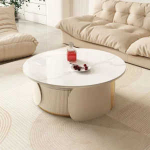 New Light Luxury Round Coffee Table Combination Retractable End Table Combination Simple Modern Household Small Apartment Type - Image 4