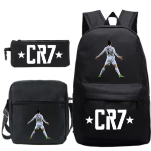 New 3pcs CR7 Backpacks Simple Style Lightweight Boys Girls School Bags Capacity Teens Laptop Backpack Women Men Travel Mochilas - Image 4