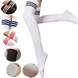 Thigh High Socks Striped Women Sexy Long Stockings Female Over Knee Socks Nylon Women'S Leg Warmers - Image 2