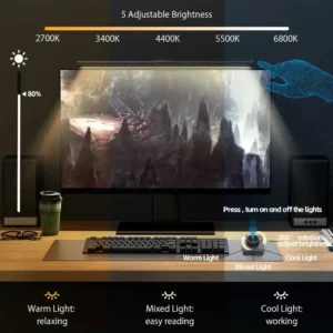 LED Monitor Light Bar Computer Screen Hanging Lights RGB Atmosphere Table Lamp For Work Study Read Gaming Dimming Lighting 44cm - Image 3
