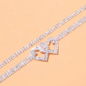 Beautiful Dazzling Cubic Zirconia Chain Anklet for Women Fashion Silver Color Ankle Bracelet Barefoot Sandals Foot Jewelry - Image 2
